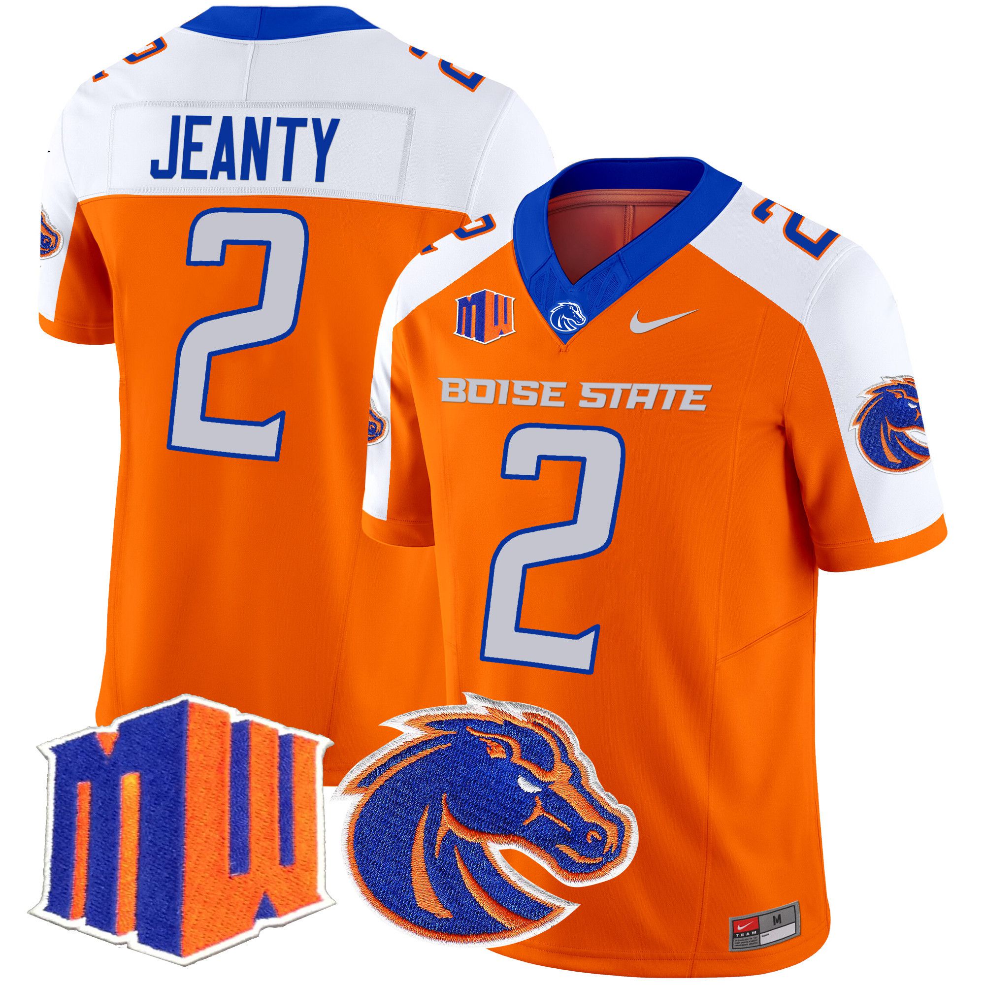 Men Boise State Broncos #2 Jeanty Orange Nike 2024 Vapor Limited NCAA Jersey